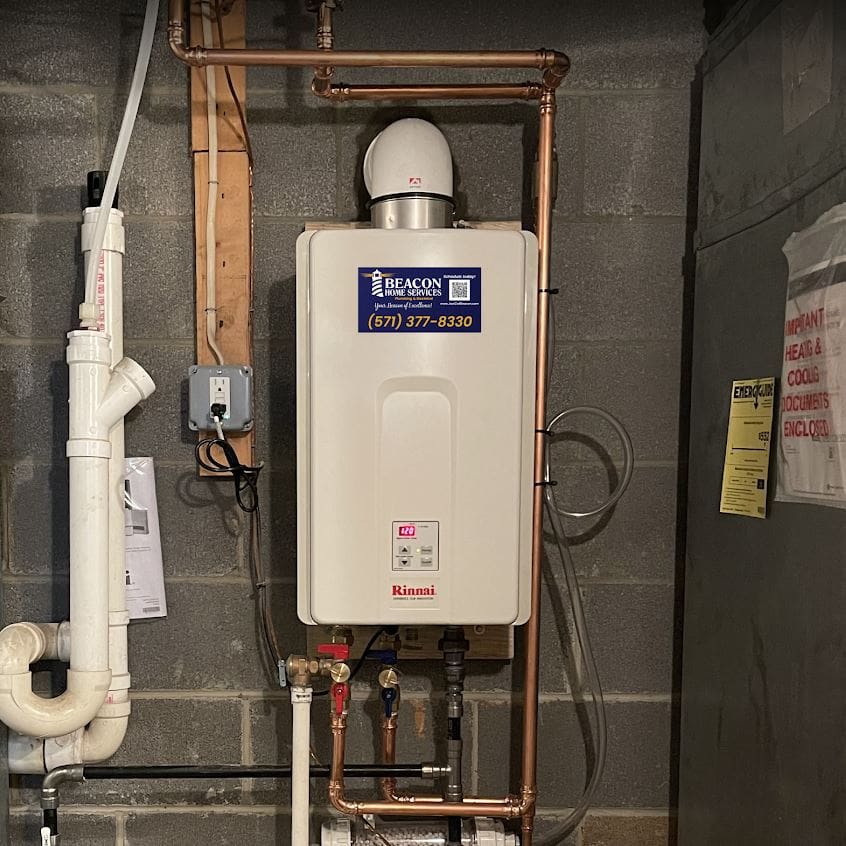 Tankless Water Heater with Beacon Logo